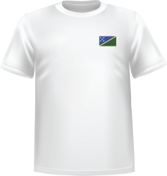 White t-shirt 100% cotton ATC with Solomon flag at chest