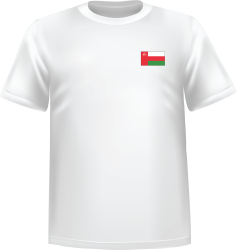 White t-shirt 100% cotton ATC with Oman flag at chest