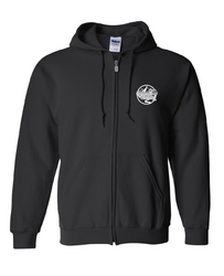 Full-zip hooded Sweatshirt black with Quebec Vanning logo