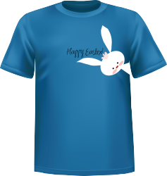 Saphire t-shirt 100% cotton ATC with Easter bunny on front