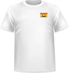 White t-shirt 100% cotton ATC with New-Brunswick flag at chest