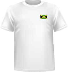 White t-shirt 100% cotton ATC with Jamaica flag at chest