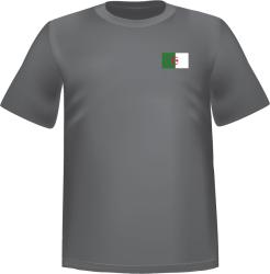 Grey t-shirt 100% cotton ATC with Algeria flag at chest