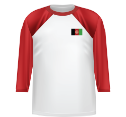 3/4 sleeve with Afghanistan flag at chest
