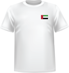 White t-shirt 100% cotton ATC with United Arab Emirates flag at chest