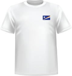 T-Shirt 100% coton blanc ATC avec le drapeau des Îles Marshall au coeur