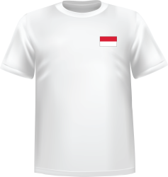 T-Shirt 100% coton blanc ATC avec le drapeau du Monaco au coeur