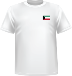 White t-shirt 100% cotton ATC with Kuwait flag at chest