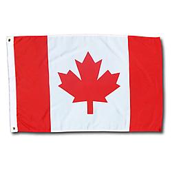 Canada flag with 2 grommets, size 36 x 72 inches