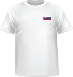 T-Shirt 100% coton blanc ATC avec le drapeau de Slovaquie au coeur