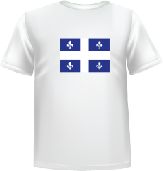 White t-shirt 100% cotton ATC with Quebec flag on back