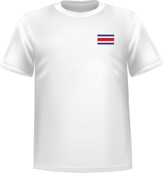T-Shirt 100% coton blanc ATC avec le drapeau du Costa rica au coeur