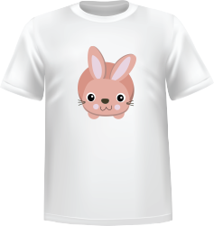 T-Shirt 100% coton blanc ATC avec un lapin de Pâque au devant centre
