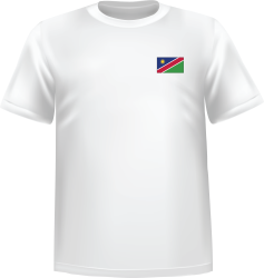 White t-shirt 100% cotton ATC with Namibia flag at chest