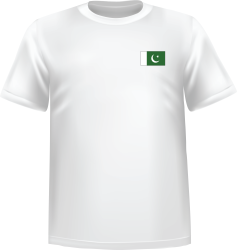 White t-shirt 100% cotton ATC with Pakistan flag at chest