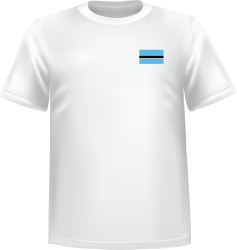 T-Shirt 100% coton blanc ATC avec le drapeau du Botswana au coeur
