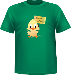 Green t-shirt 100% cotton ATC with Easter chick on front
