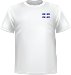 White t-shirt 100% cotton ATC with Quebec flag at chest