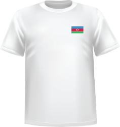 White t-shirt 100% cotton ATC with Azerbaijan flag at chest