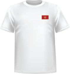 T-Shirt 100% coton blanc ATC avec le drapeau du Monténégro au coeur