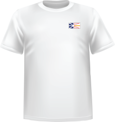 T-Shirt 100% coton blanc ATC avec le drapeau de Terre-Neuve-et-Labrador au coeur