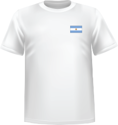 White t-shirt 100% cotton ATC with Argentina flag at chest