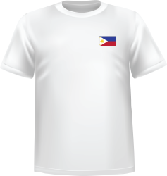 White t-shirt 100% cotton ATC with Philippines flag at chest