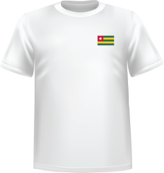 T-Shirt 100% coton blanc ATC avec le drapeau du Togo au coeur