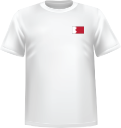 T-Shirt 100% coton blanc ATC avec le drapeau du Bahreïn au coeur