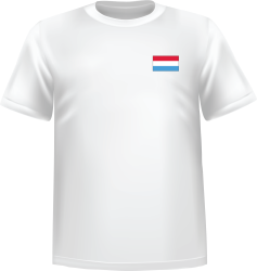 White t-shirt 100% cotton ATC with Luxembourg flag at chest