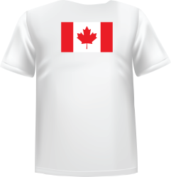 White t-shirt 100% cotton ATC with Canada flag on back