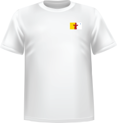 White t-shirt 100% cotton ATC with Nunavut flag at chest