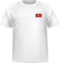 T-Shirt 100% coton blanc ATC avec le drapeau du Timor oriental au coeur
