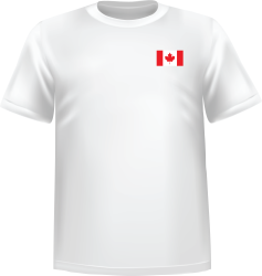 T-Shirt 100% coton blanc ATC avec le drapeau du Canada au coeur