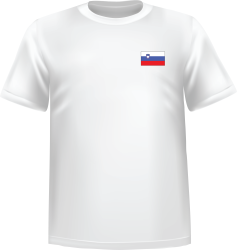 T-Shirt 100% coton blanc ATC avec le drapeau de Slovénie au coeur
