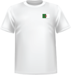 White t-shirt 100% cotton ATC with Algeria flag at chest