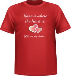 Red t-shirt 100% cotton ATC with Valentine's sentence on front