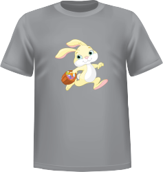 Grey t-shirt 100% cotton ATC with Easter rabbit on front