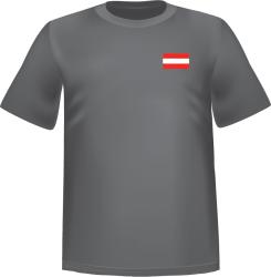 T-Shirt 100% coton gris ATC avec le drapeau de l'Autriche au coeur