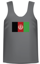 Ladies' tank top with Afghanistan flag at front