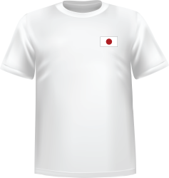 White t-shirt 100% cotton ATC with Japan flag at chest