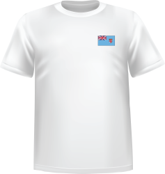 T-Shirt 100% coton blanc ATC avec le drapeau des Fidji au coeur