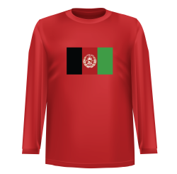 Long sleeve shirt with Afghanistan flag at front
