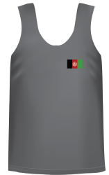 Ladies' tank top with Afghanistan flag at chest