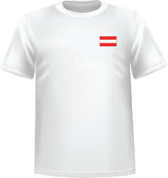 White t-shirt 100% cotton ATC with Austria flag at chest