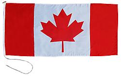 Canada flag with cord and wooden piece, size 36 x 72 inches
