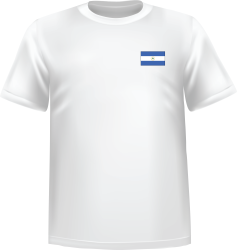 T-Shirt 100% coton blanc ATC avec le drapeau du Nicaragua au coeur