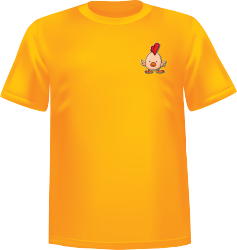 Yellow t-shirt ATC 100% cotton with Easter chicken at chest
