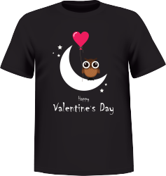 T-Shirt 100% coton noir ATC avec un logo de Saint-valentin au devant centre