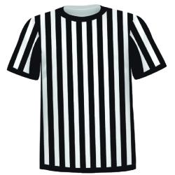 Referee tee, black and white 100% polyester from A12